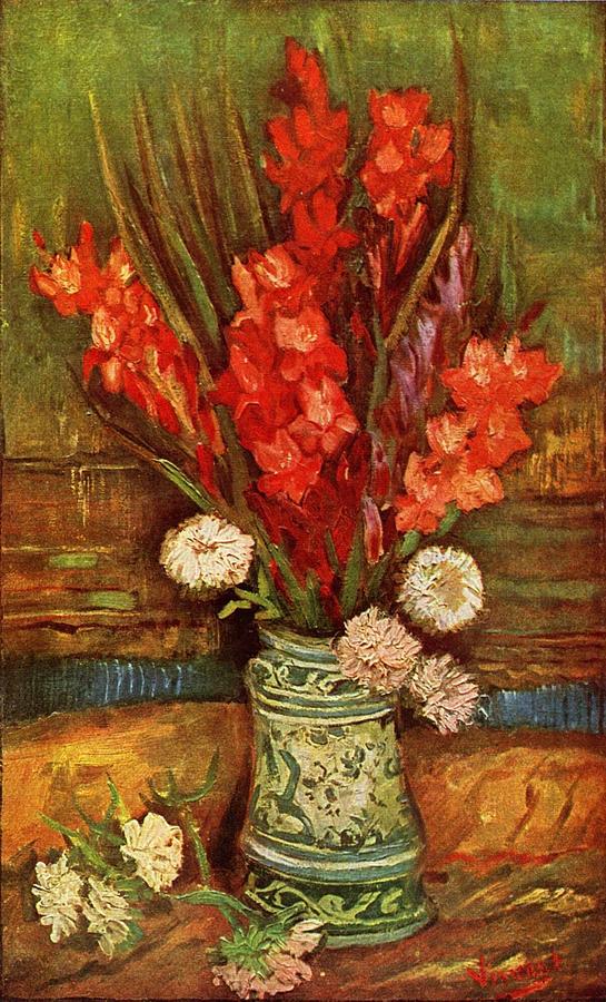Vase With Red Gladioli  #2 Painting by Vincent Van Gogh