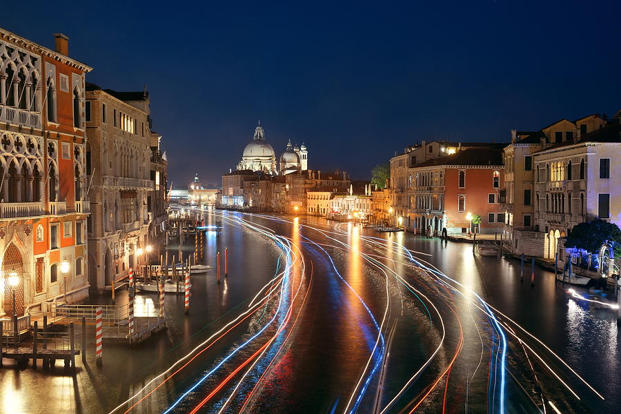 Venice Grand Canal night #2 Photograph by Songquan Deng