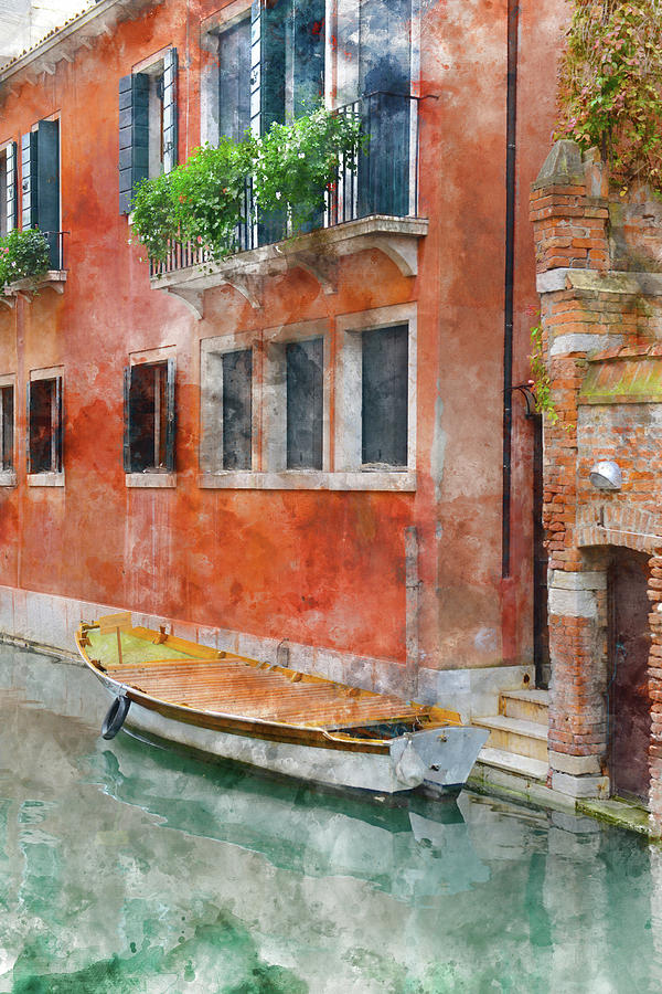 Venice Italy Canals with Colorful Houses and Boats #2 Photograph by Brandon Bourdages