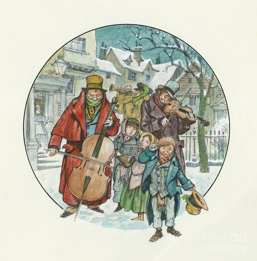 Music Painting - Victorian Christmas scene by Peter Jackson