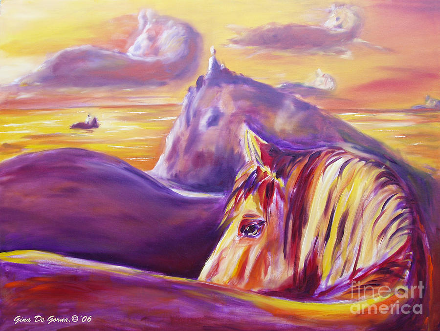 Horse World Painting by Gina De Gorna