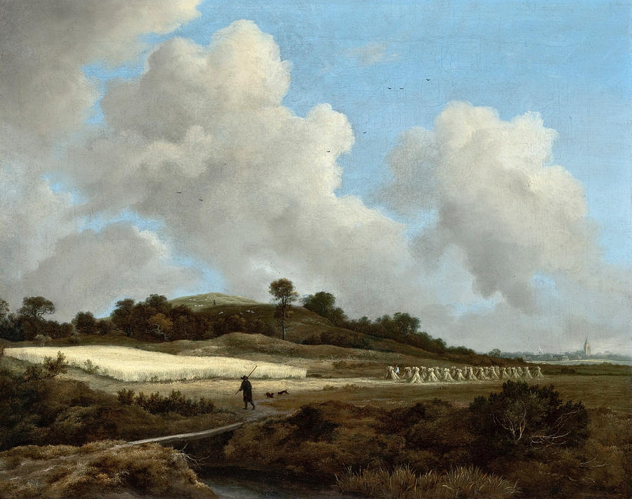 Cereal Painting - View of Grainfields with a Distant Town #2 by Jacob van Ruisdael