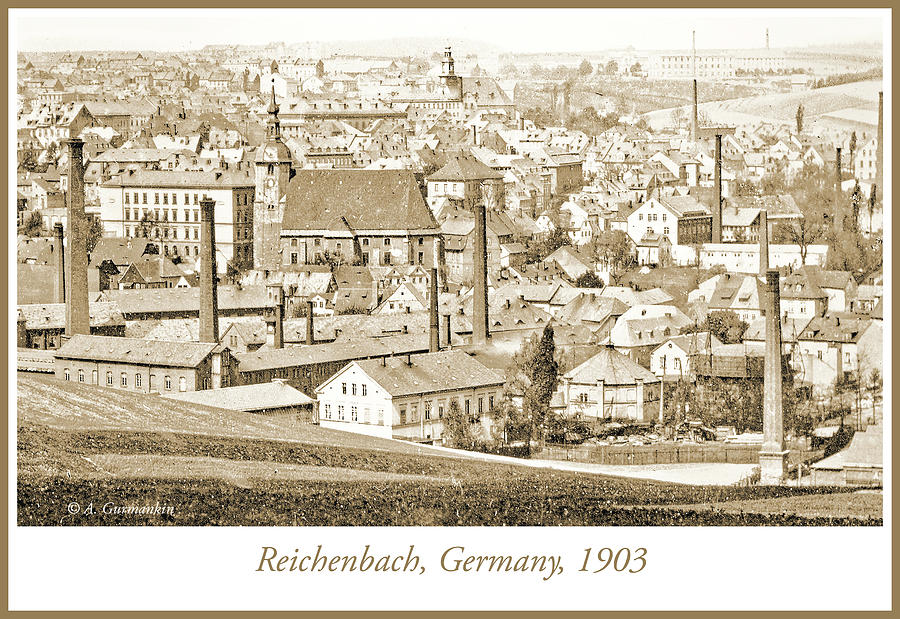 View of Reichenbach, Germany, 1903, Vintage Photograph #2 Photograph by A Macarthur Gurmankin