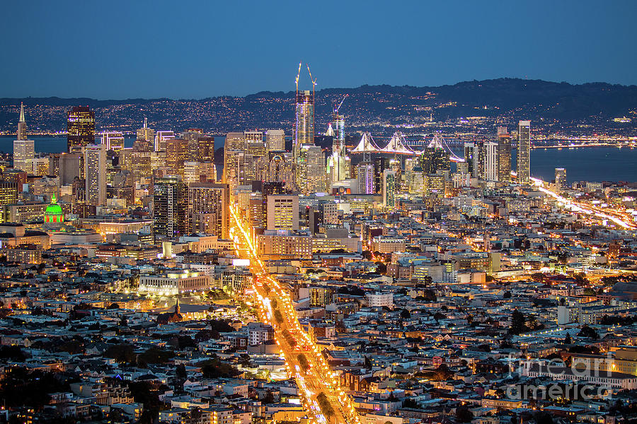 View over San Francisco by Night, California in USA #2 Photograph by Amanda Mohler