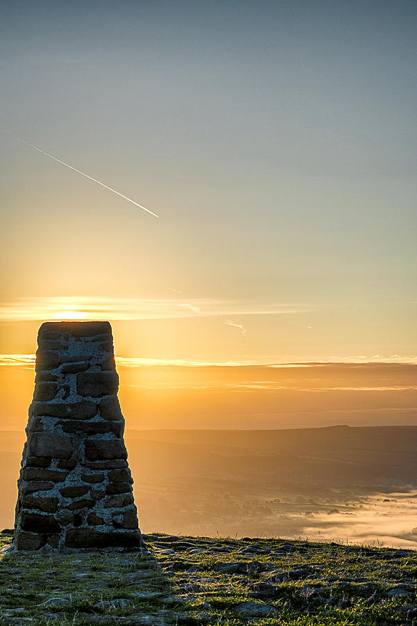 View over the Hope Valley from Mam Tor at dawn #3 Photograph by Neil Alexander Photography
