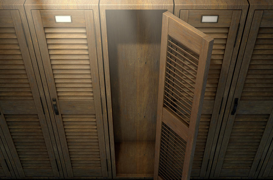 Locker Digital Art - Vintage Locker And Open Door by Allan Swart Locker Digital Art - Vintage Locker And Open Door by Allan Swart