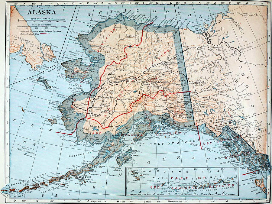 Vintage Map of Alaska Drawing by CartographyAssociates - Fine Art America