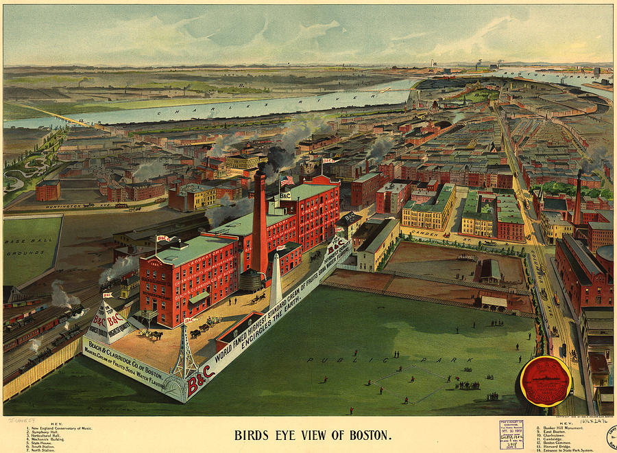 Vintage Pictorial Map Of Boston Drawing By CartographyAssociates - Pixels