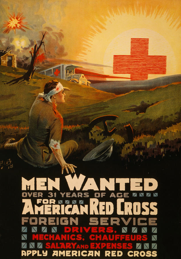 Vintage Red Cross #2 Painting by Vintage Pix