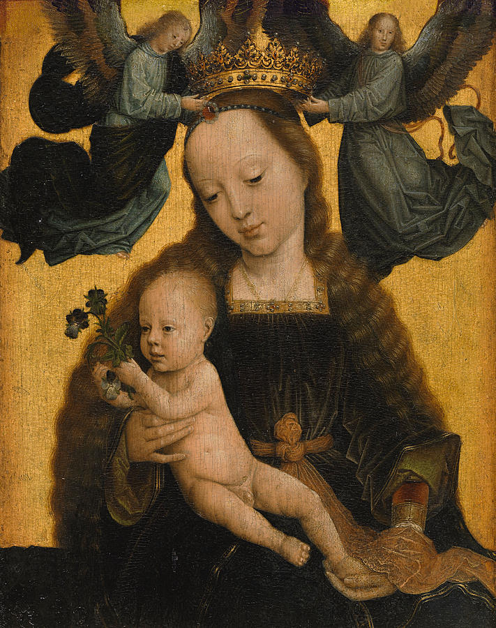 Gerard David Painting - Virgin and Child with Angels #2 by Gerard David