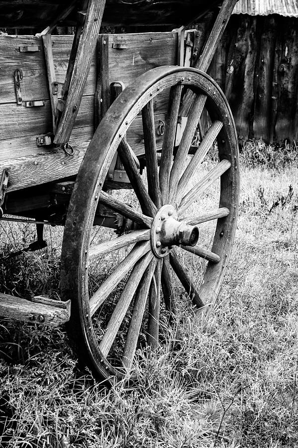 Wagon Wheel Black and White Photograph by Jay Stockhaus