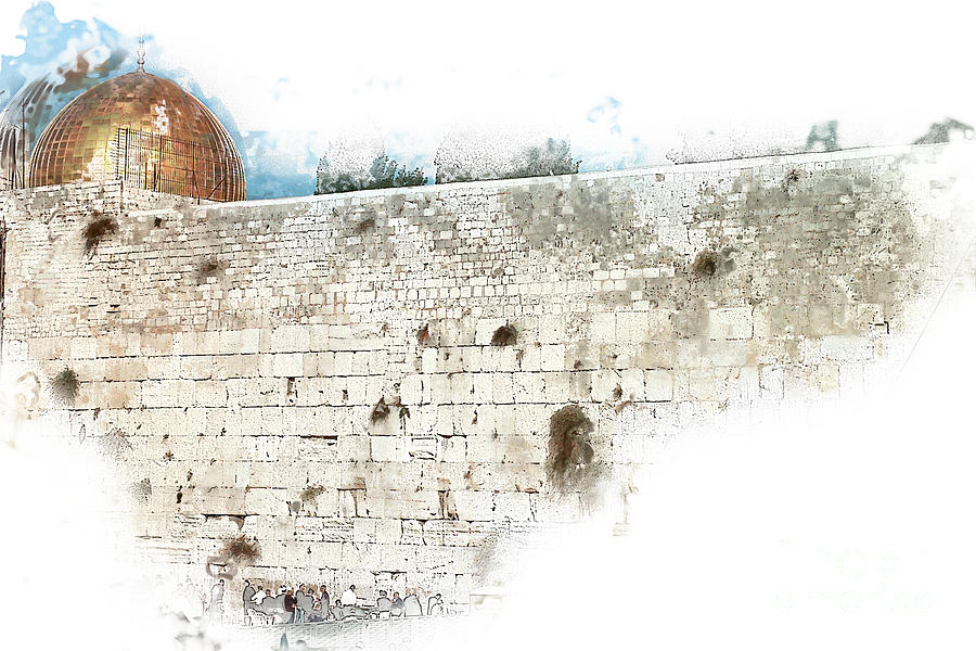 wailing wall and dome of the Rock #2 Photograph by Humorous Quotes