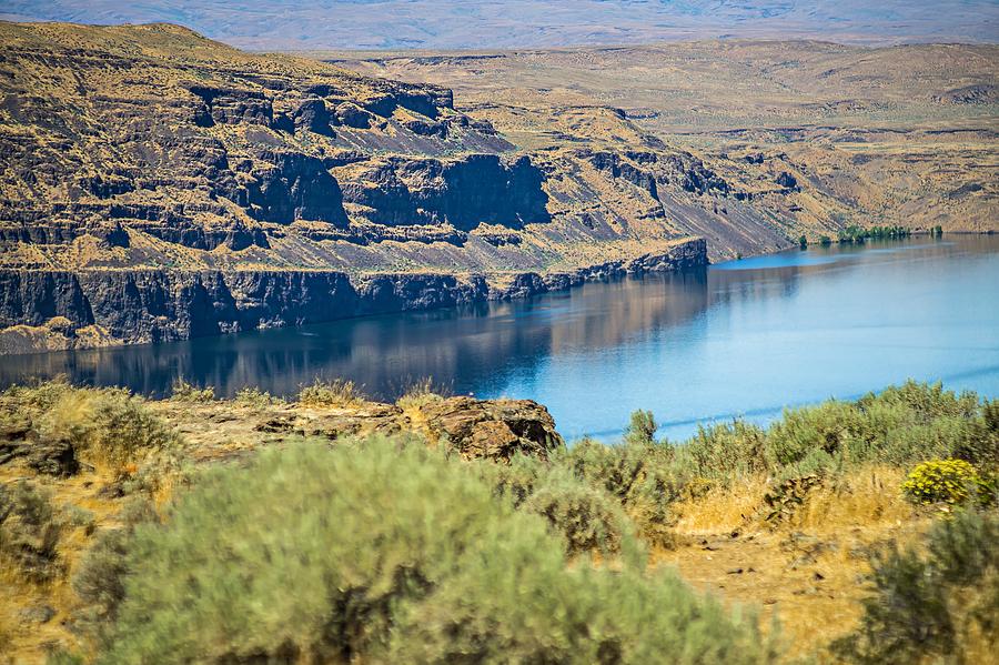  Wanapum Lake Colombia River Wild Horses Monument canyons #2 Photograph by Alex Grichenko