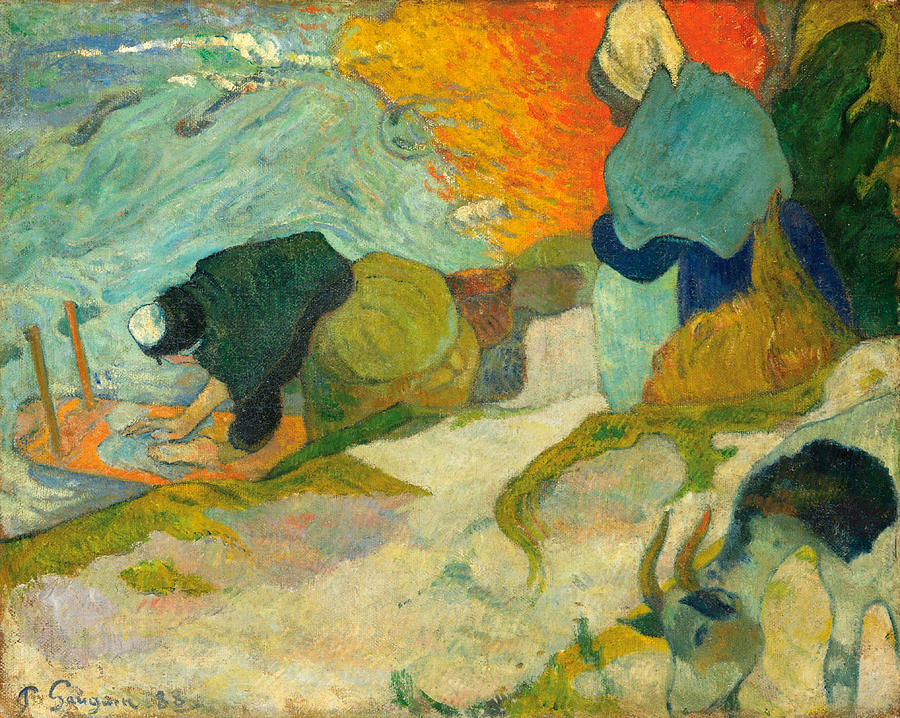 Washerwomen In Arles #1 Painting by Paul Gauguin