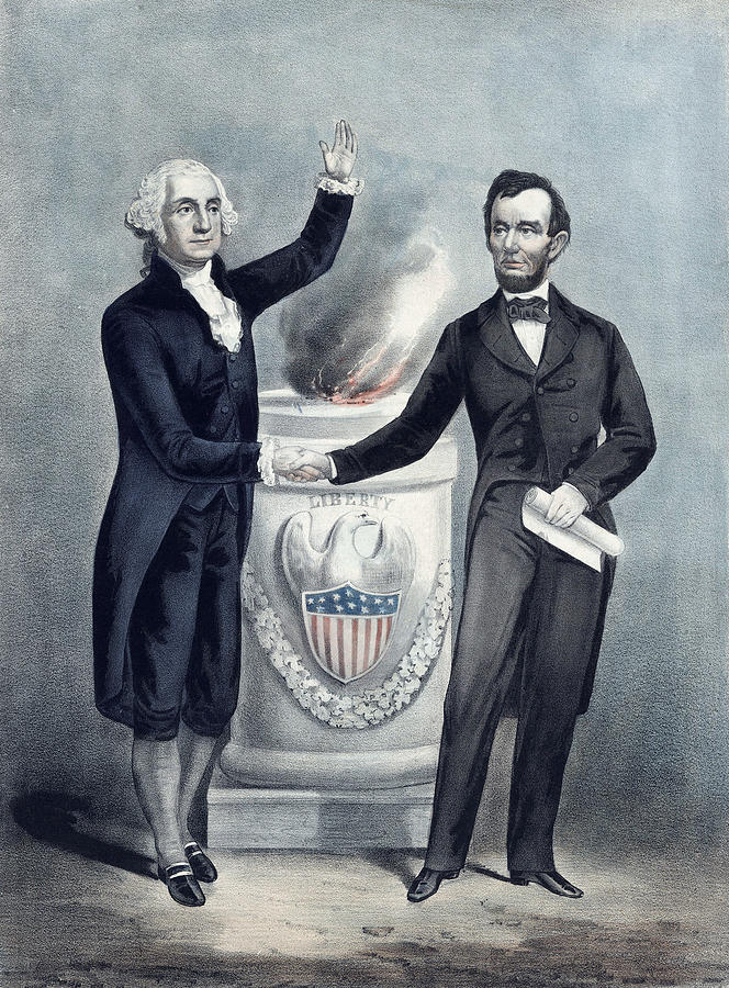 Washington And Lincoln Painting