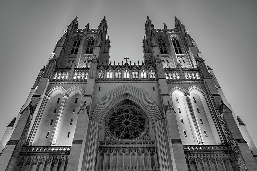 Washington National Cathedral Black and White Photo in 