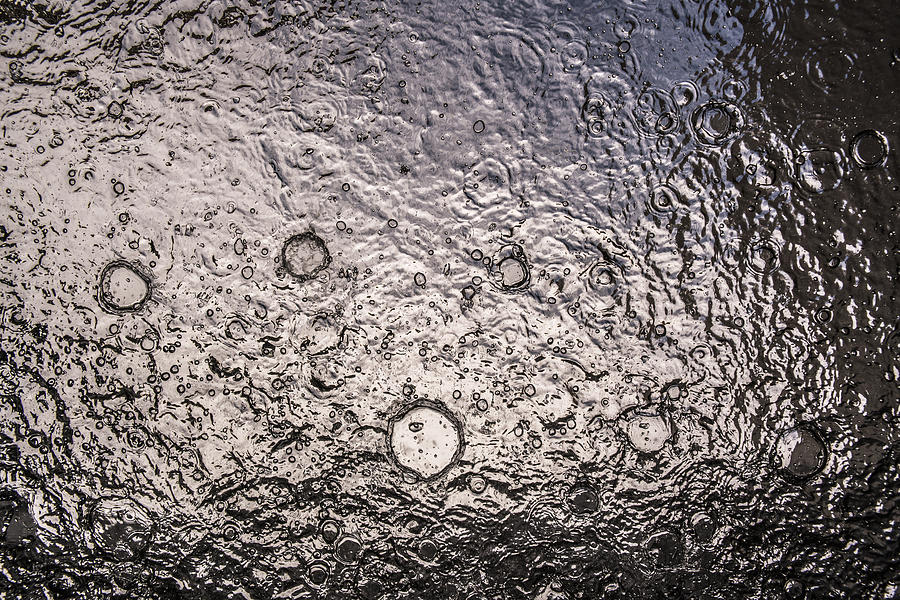 Silver Photograph - Water abstraction - liquid metal by Alex Potemkin