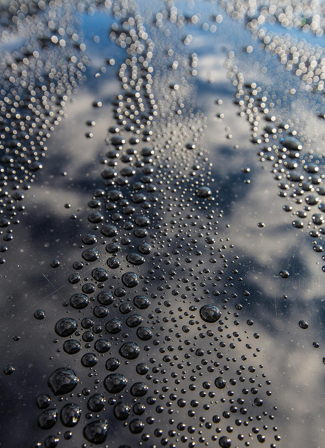 Car Photograph - Water Droplets #2 by Panoramic Images