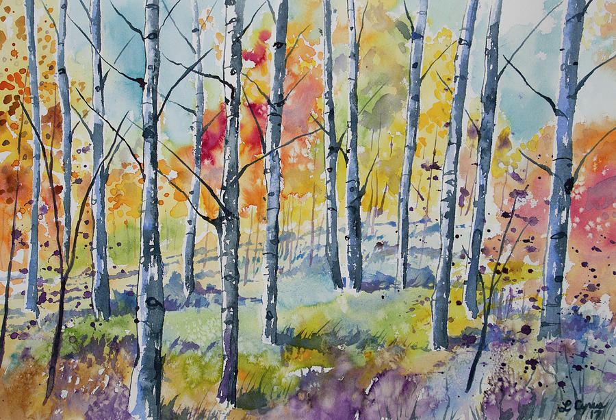 Watercolor - Autumn Forest #2 Painting by Cascade Colors