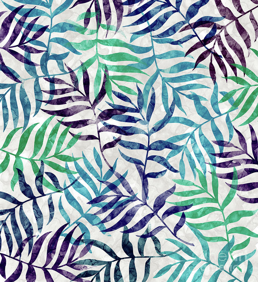 Watercolor Tropical Palm Leaves Digital Art