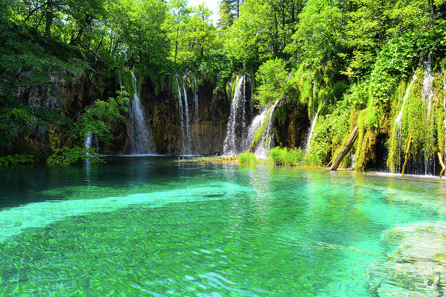 Waterfalls at Plitvice National Park in Croatia  #2 Photograph by Brandon Bourdages