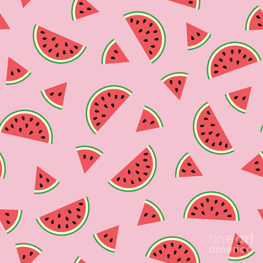 Abstract Drawing - Watermelon pattern #2 by Alina Krysko