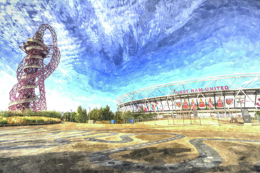 West Ham Olympic Stadium And The Arcelormittal Orbit  Art #2 Photograph by David Pyatt