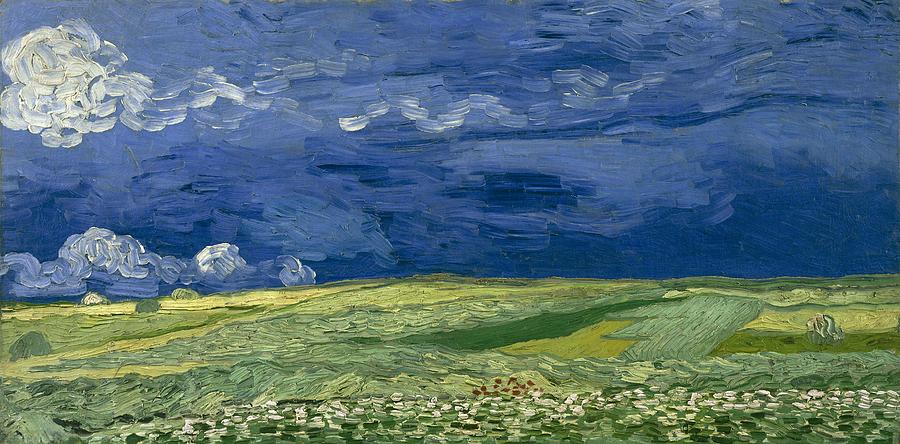 Wheat Field Under Thunderclouds #2 Painting by Vincent Van Gogh