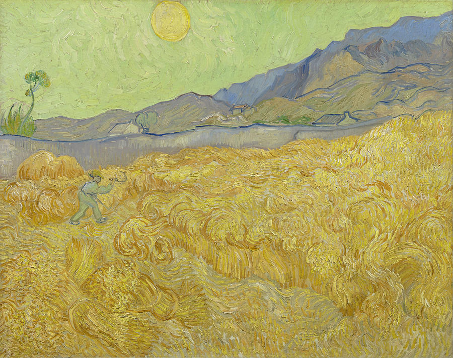 Wheatfield with a reaper #7 Painting by Vincent van Gogh
