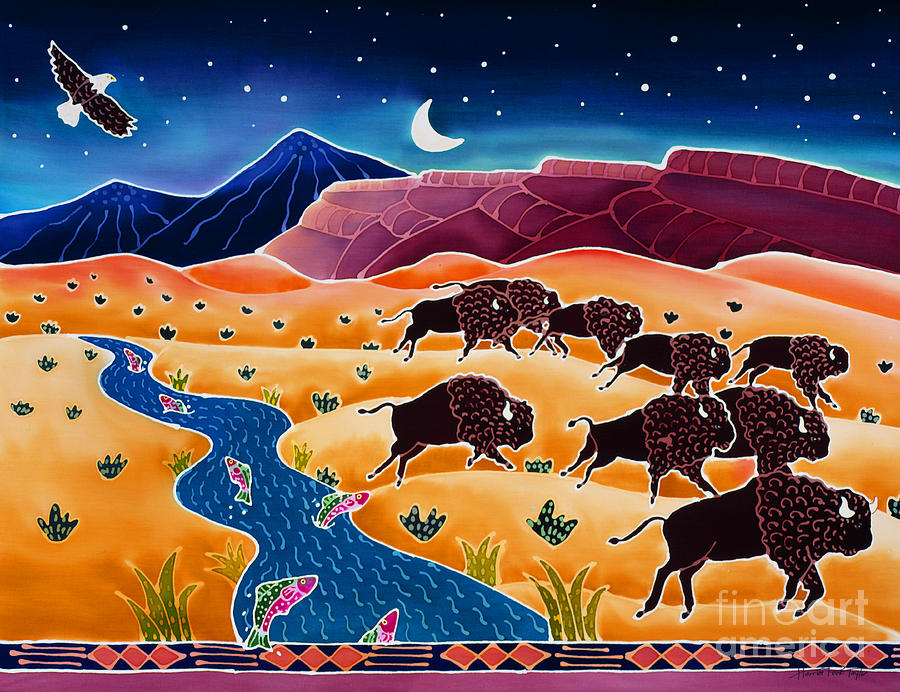 Yellowstone National Park Painting - Where the Buffalo Roam #2 by Harriet Peck Taylor