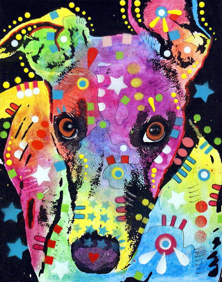 Whippet Painting by Dean Russo