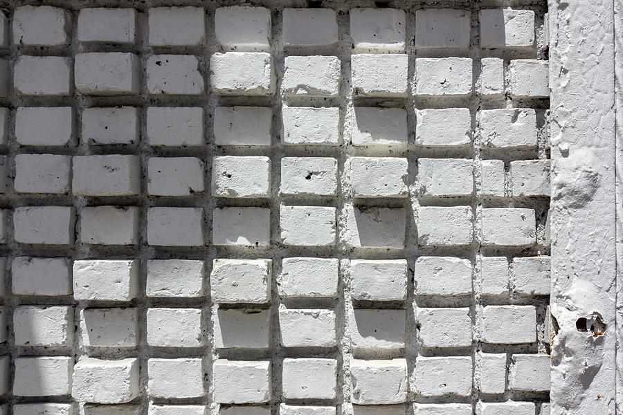 White Painted Brick Wall #2 Photograph by Robert Ullmann