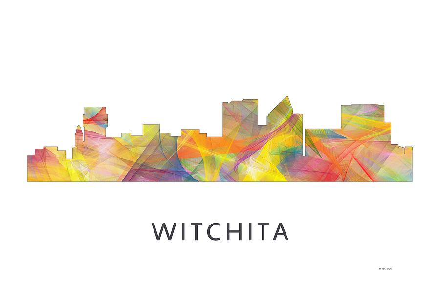 Architecture Digital Art - Wichita Kansas Skyline #2 by Marlene Watson