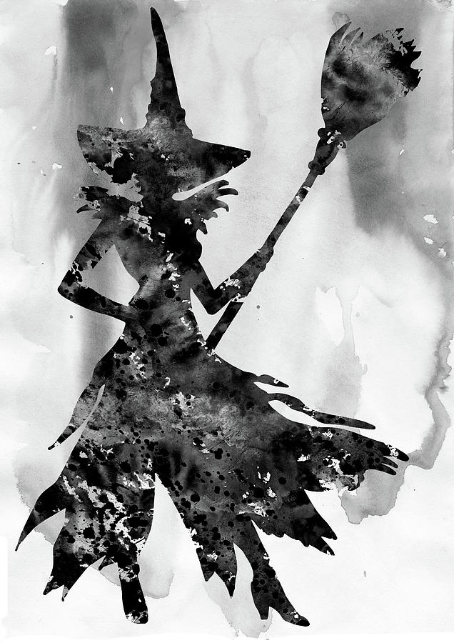 Wicked Witch Digital Art - Wicked Witch-black #2 by Erzebet S
