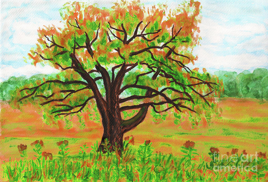 Willow tree, painting #2 Painting by Irina Afonskaya