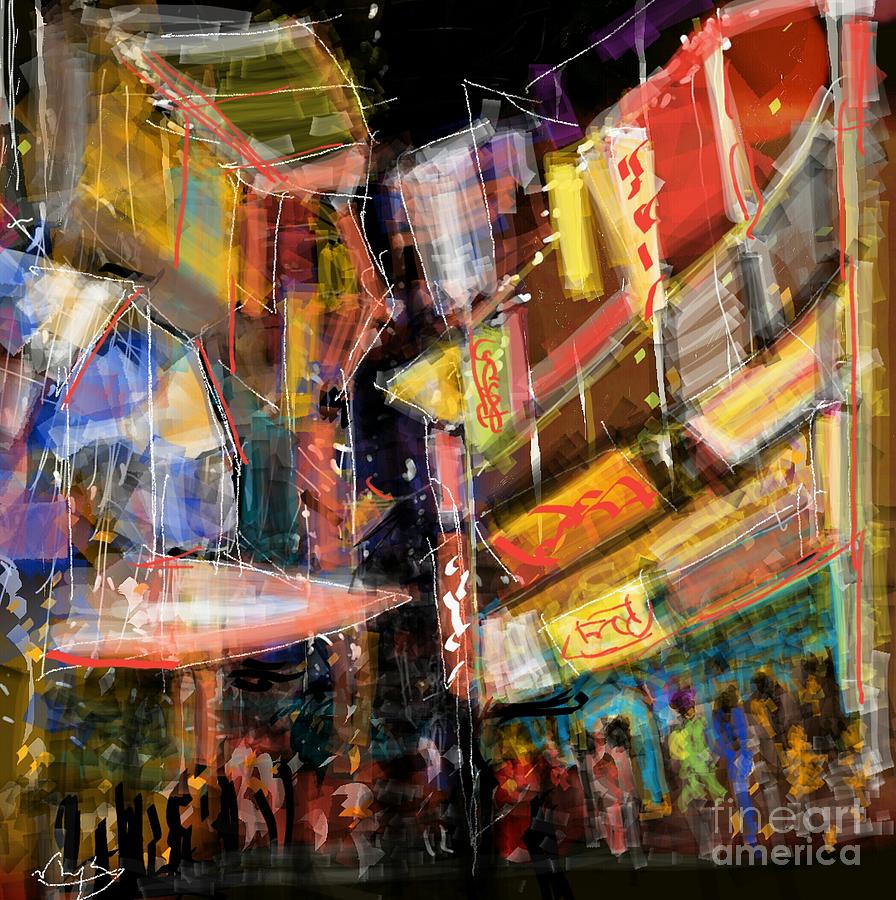 Window shoppers #2 Digital Art by Subrata Bose