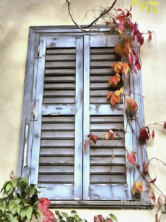 Window with traditional architecture in Plaka #2 Painting by George Atsametakis
