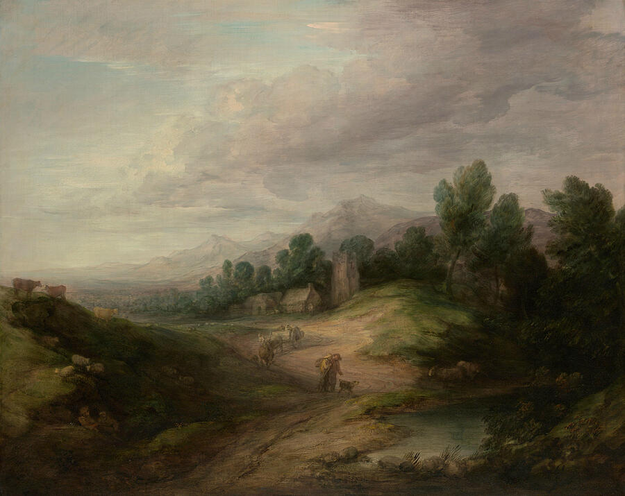 Wooded Upland Landscape, from circa 1783 Painting by Thomas Gainsborough