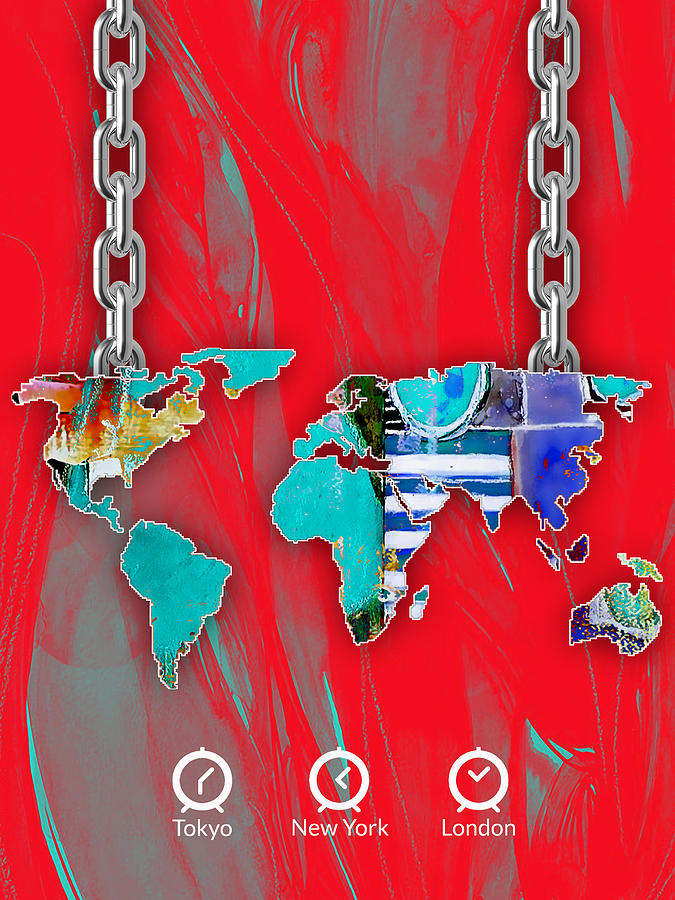 World Map Collection #2 Mixed Media by Marvin Blaine
