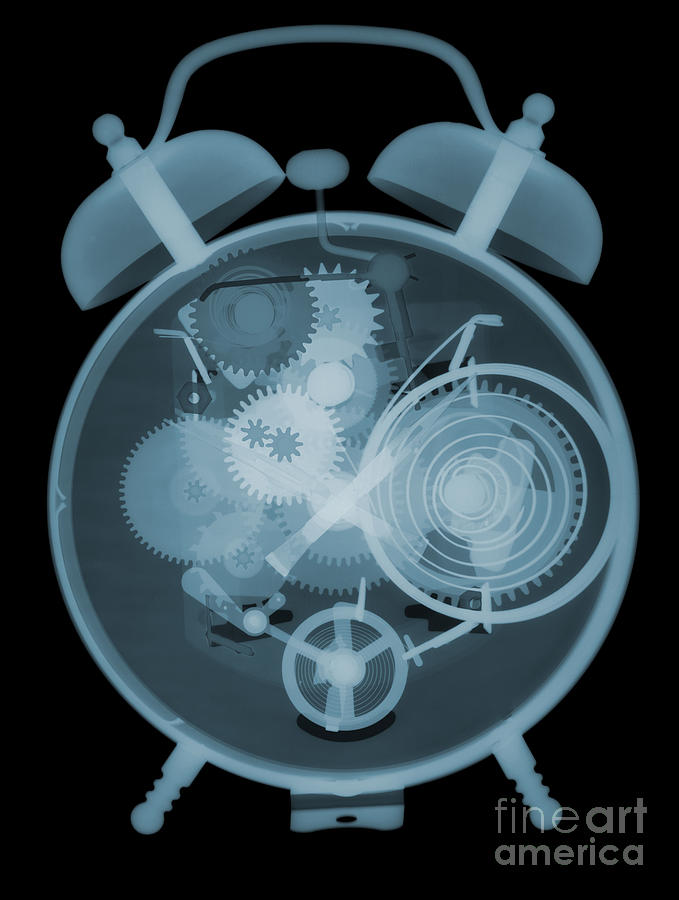 X-ray Of An Alarm Clock #3 Photograph by Ted Kinsman X-ray Of An Alarm Clock #3 Photograph by Ted Kinsman