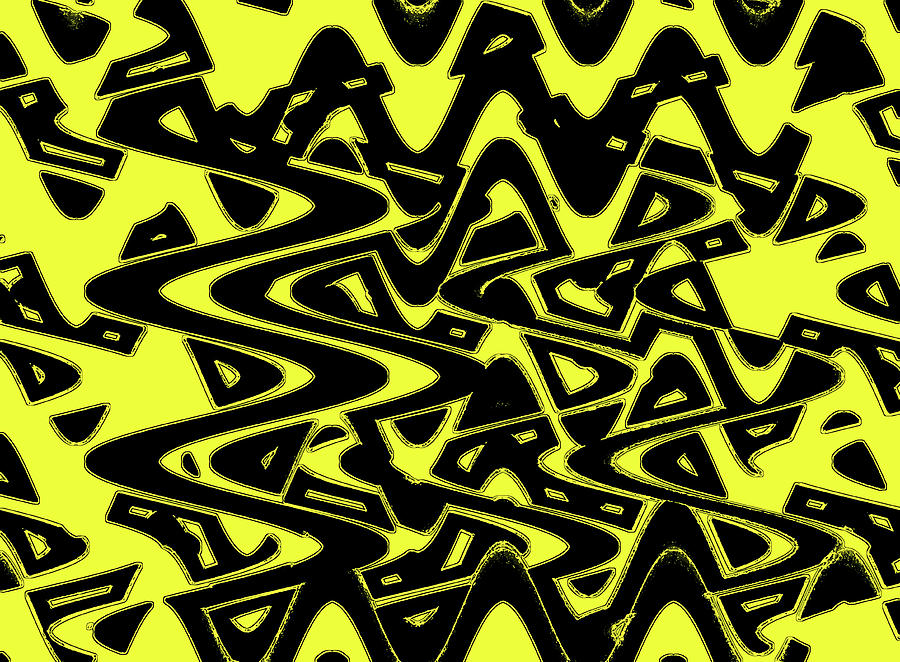 Yellow And Black Abstract #2 Digital Art by Tom Janca