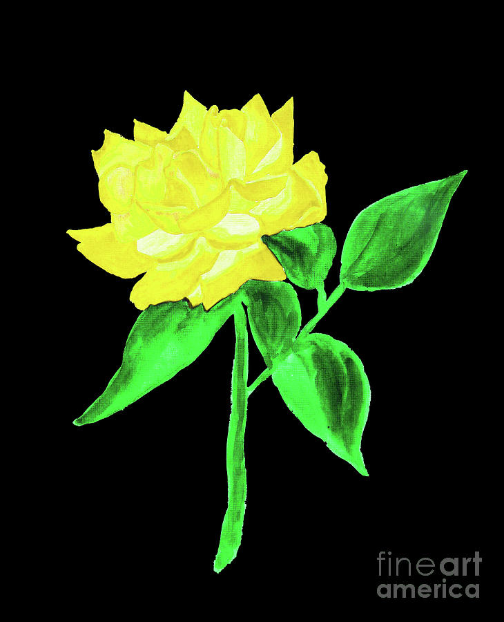Yellow rose, painting #3 Painting by Irina Afonskaya