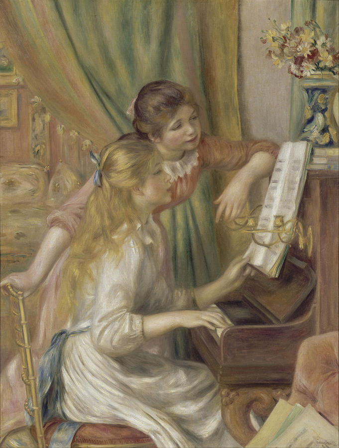 Young Girls At The Piano #2 Painting by Auguste Renoir