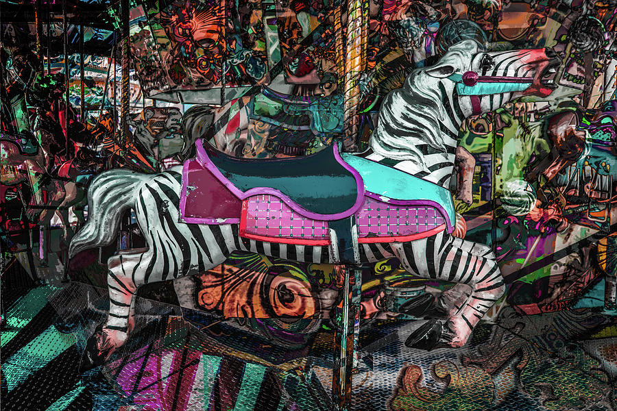 Zebra Carousel #2 Photograph by Michael Arend