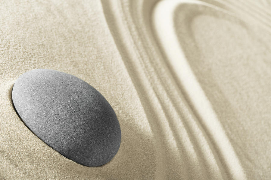 Zen Garden - Meditation Stone #2 Photograph by Dirk Ercken