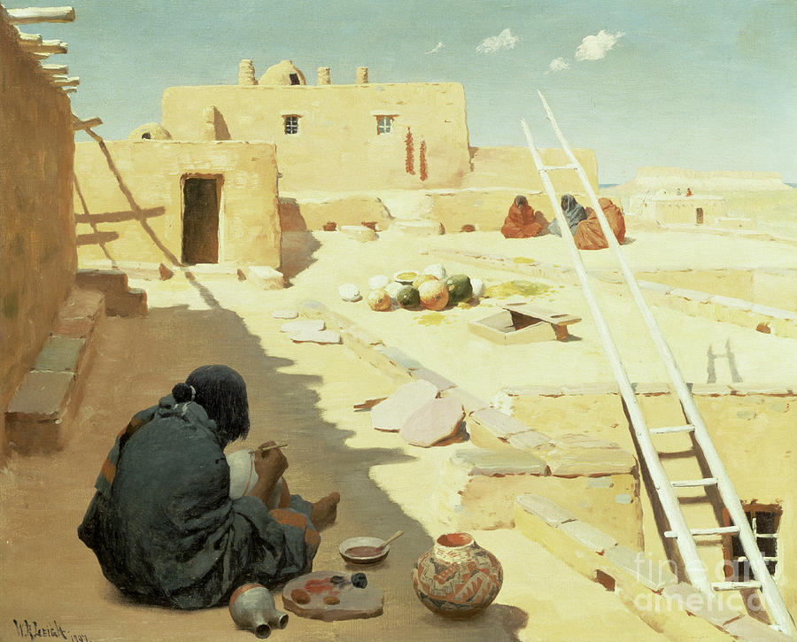 Zuni Pottery Maker Painting by William Robinson Leigh