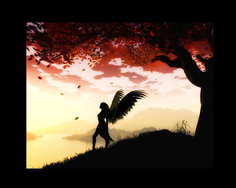 Sunset Digital Art - Angel #20 by Super Lovely