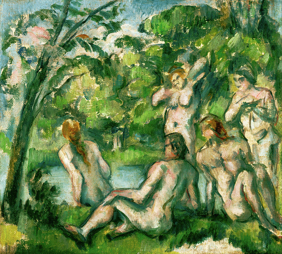 Tree Painting - Bathers #20 by Paul Cezanne