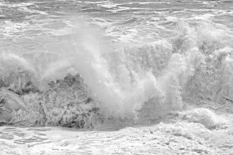 Black and White Large Waves Near Pemaquid Point On The Coast Of  #20 Photograph by Keith Webber Jr