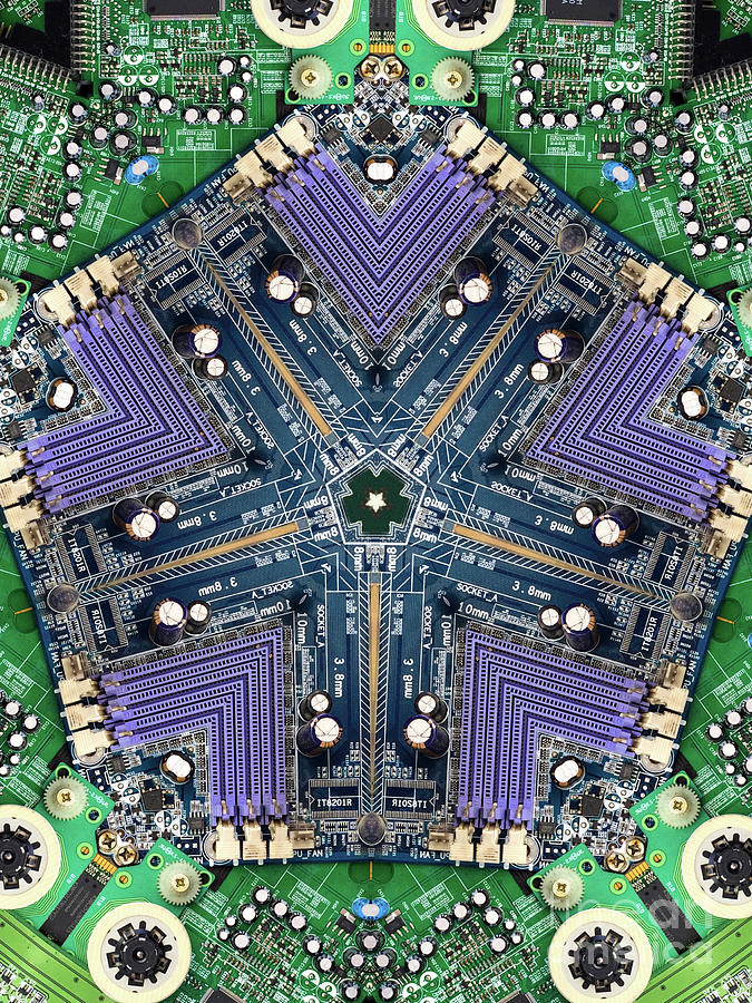 Computer Circuit Board Kaleidoscopic Design #20 Photograph by Amy Cicconi